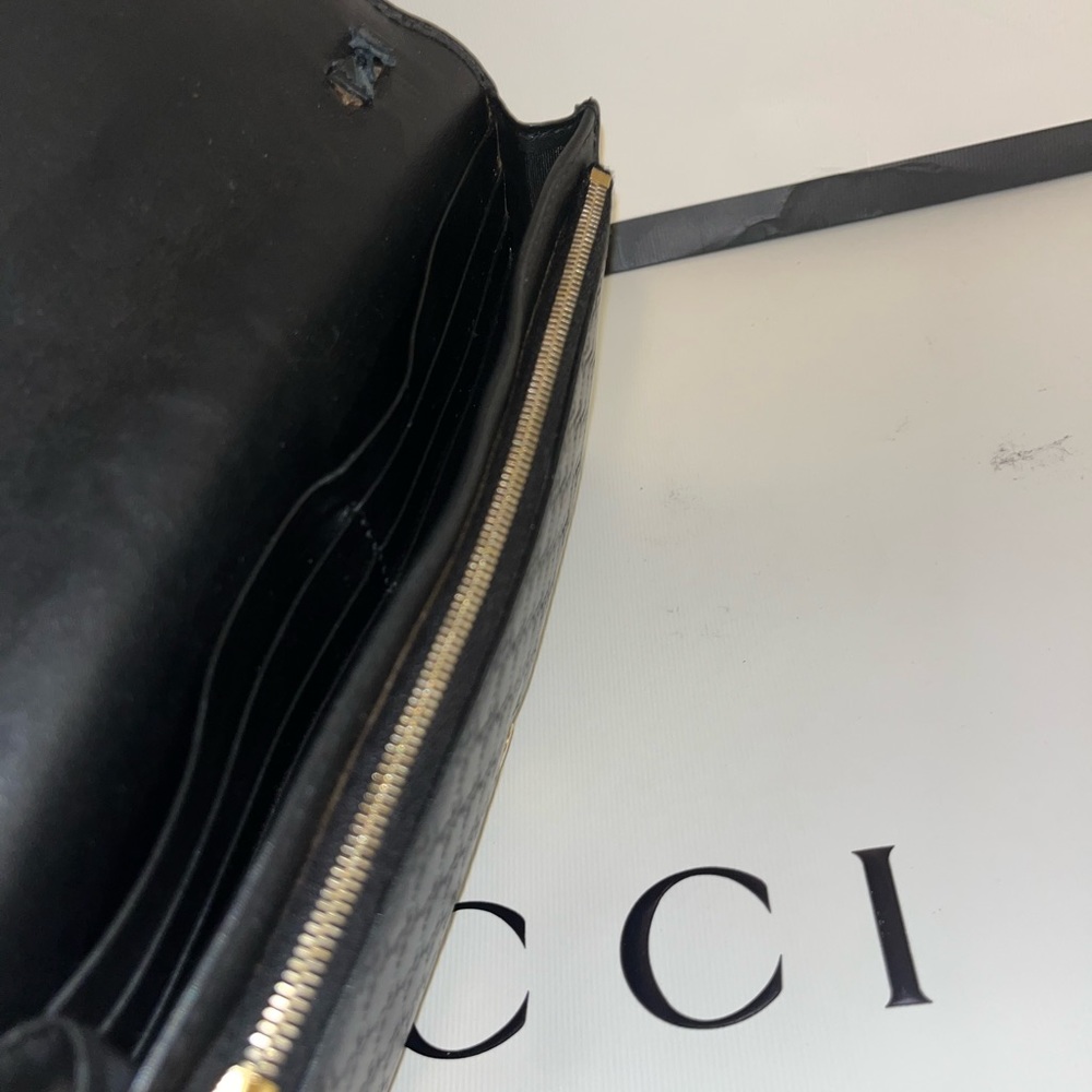 GUCCI Soft Microguccissima Continental Wallet/ Crossbody Testa Di Moro - Picture 9 of 11